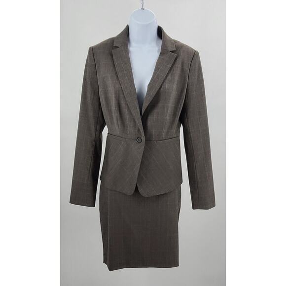 Ann Taylor women's plaid skirt suit skirt 4P Academia Dog Show suit Classic - Picture 1 of 10